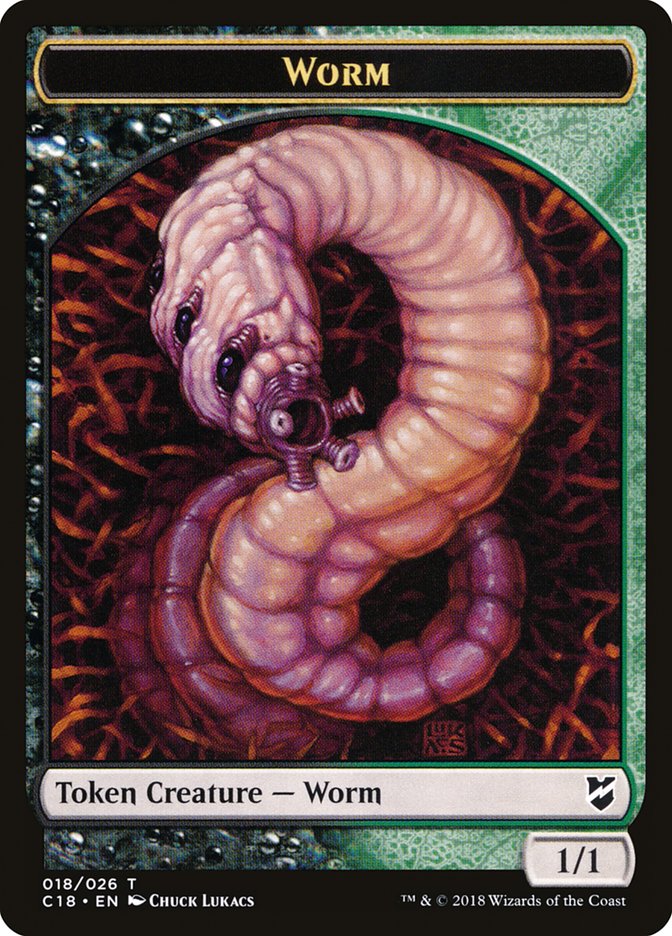 Cat Warrior // Worm Double-Sided Token [Commander 2018 Tokens] | Game Master's Emporium (The New GME)