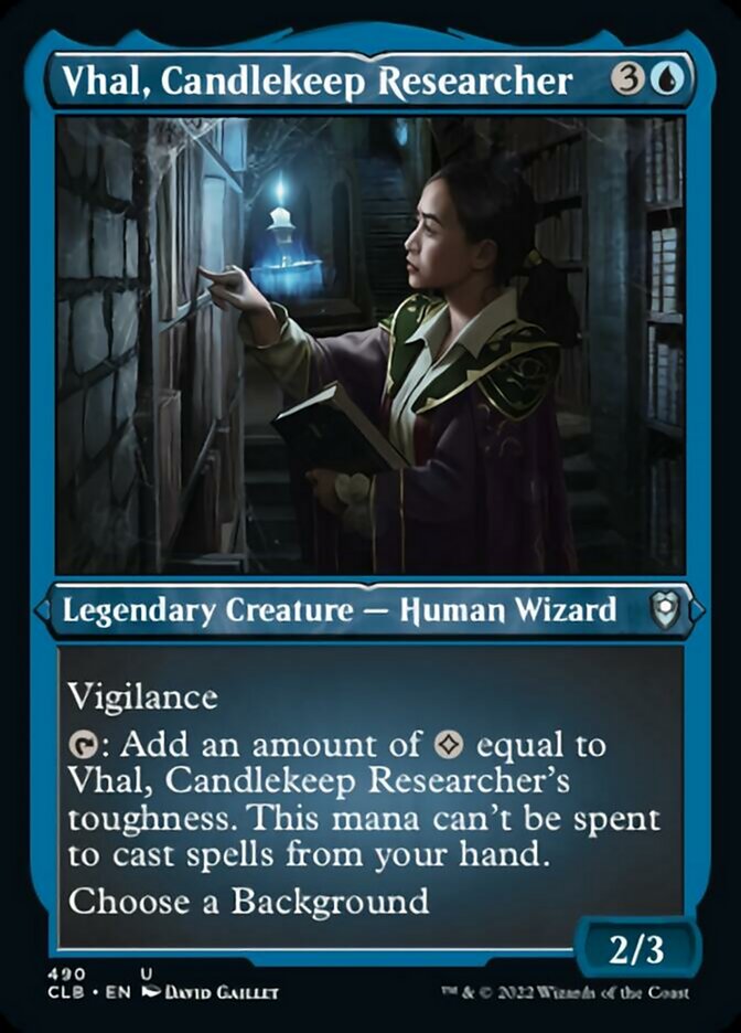 Vhal, Candlekeep Researcher (Foil Etched) [Commander Legends: Battle for Baldur's Gate] | Game Master's Emporium (The New GME)