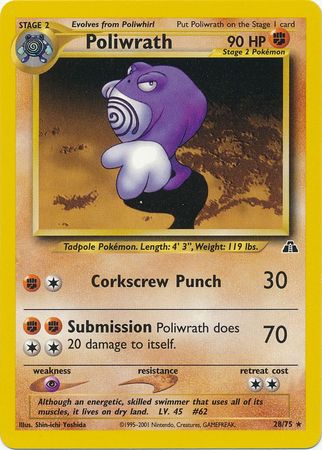 Poliwrath (28/75) [Neo Discovery Unlimited] | Game Master's Emporium (The New GME)