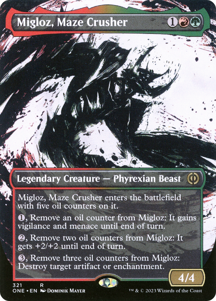 Migloz, Maze Crusher (Borderless Ichor) [Phyrexia: All Will Be One] | Game Master's Emporium (The New GME)