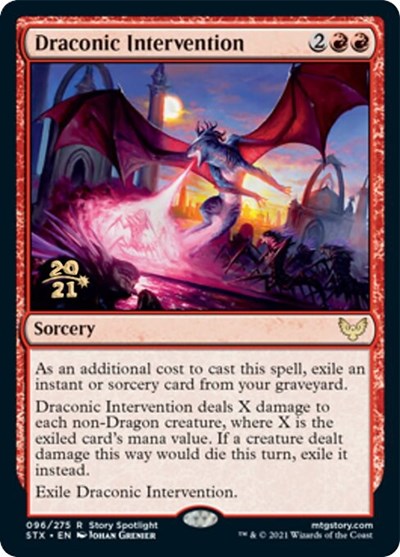 Draconic Intervention [Strixhaven: School of Mages Prerelease Promos] | Game Master's Emporium (The New GME)