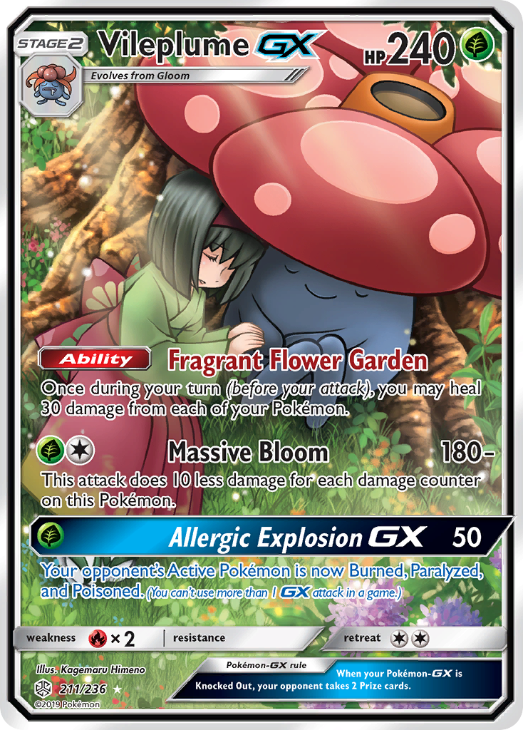 Vileplume GX (211/236) [Sun & Moon: Cosmic Eclipse] | Game Master's Emporium (The New GME)