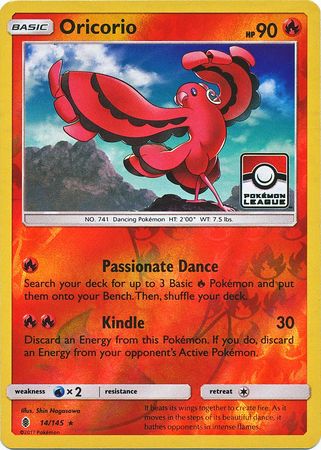 Oricorio (14/145) (League Promo) [Sun & Moon: Guardians Rising] | Game Master's Emporium (The New GME)