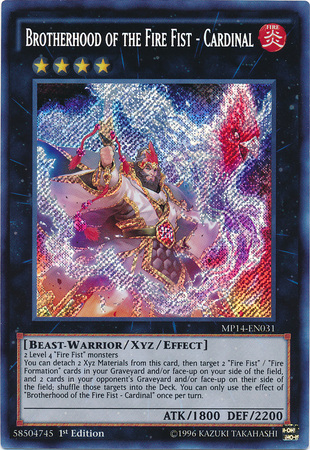 Brotherhood of the Fire Fist - Cardinal [MP14-EN031] Secret Rare | Game Master's Emporium (The New GME)
