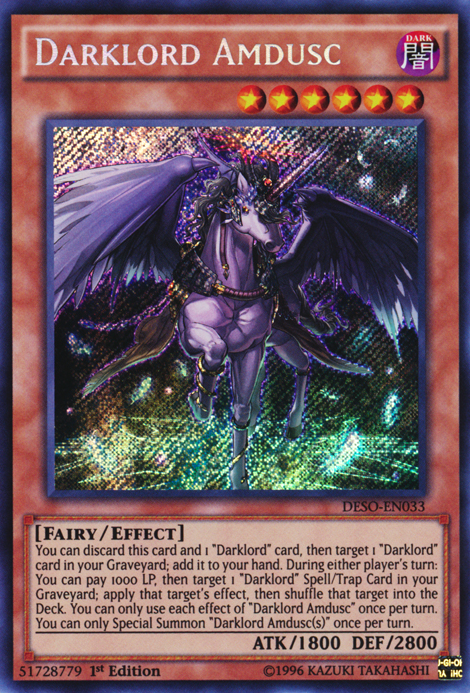 Darklord Amdusc [DESO-EN033] Secret Rare | Game Master's Emporium (The New GME)
