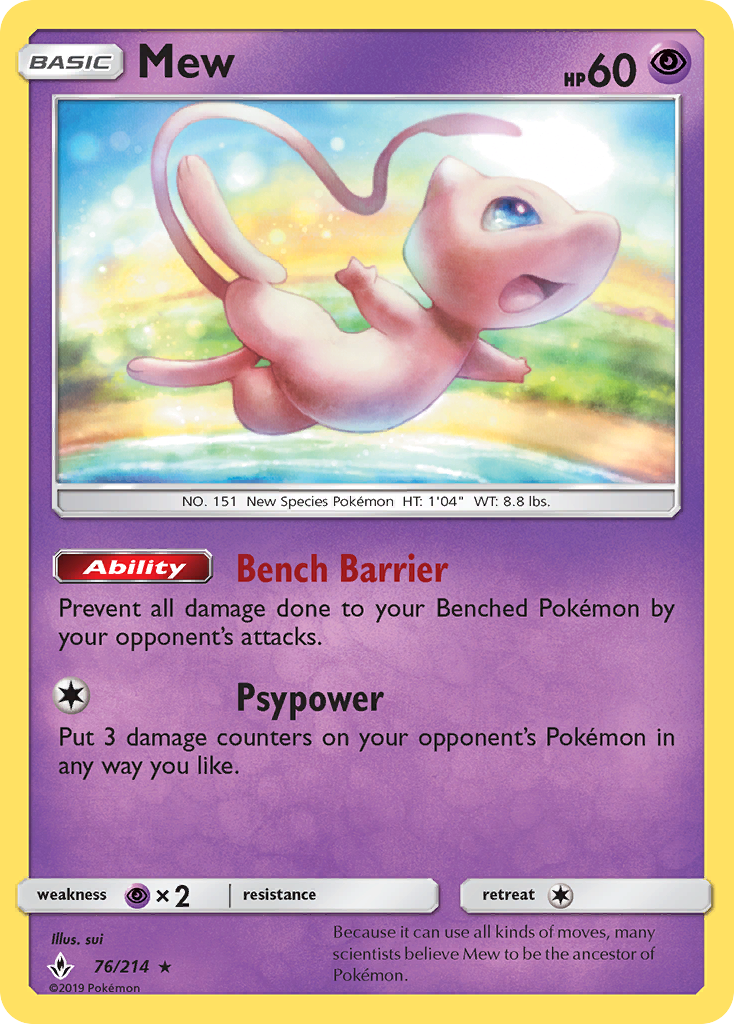 Mew (76/214) [Sun & Moon: Unbroken Bonds] | Game Master's Emporium (The New GME)