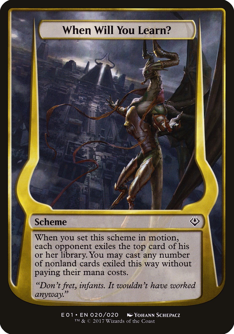 When Will You Learn? (Schemes) [Archenemy: Nicol Bolas Schemes] | Game Master's Emporium (The New GME)