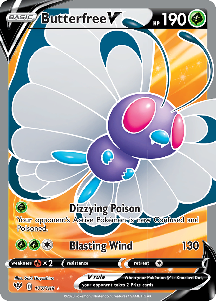 Butterfree V (177/189) [Sword & Shield: Darkness Ablaze] | Game Master's Emporium (The New GME)