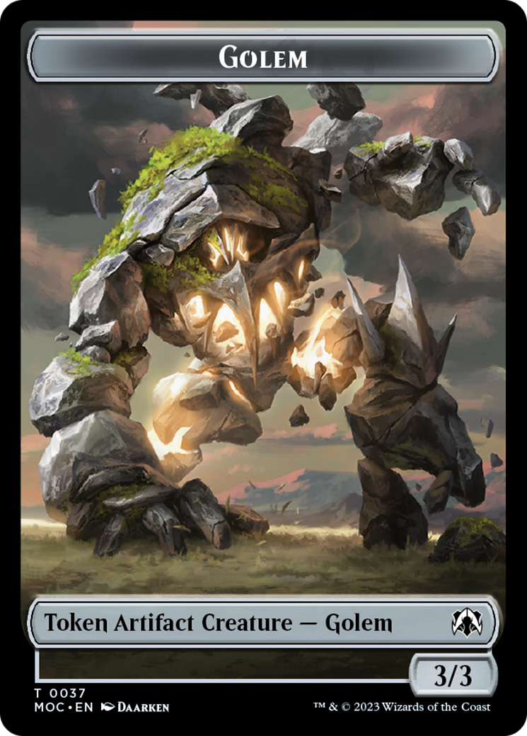 Golem // Clue Double-Sided Token [March of the Machine Commander Tokens] | Game Master's Emporium (The New GME)
