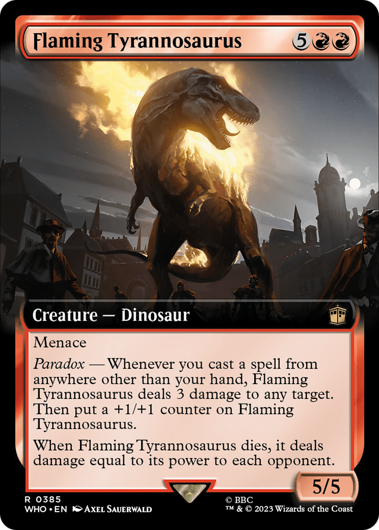 Flaming Tyrannosaurus (Extended Art) [Doctor Who] | Game Master's Emporium (The New GME)
