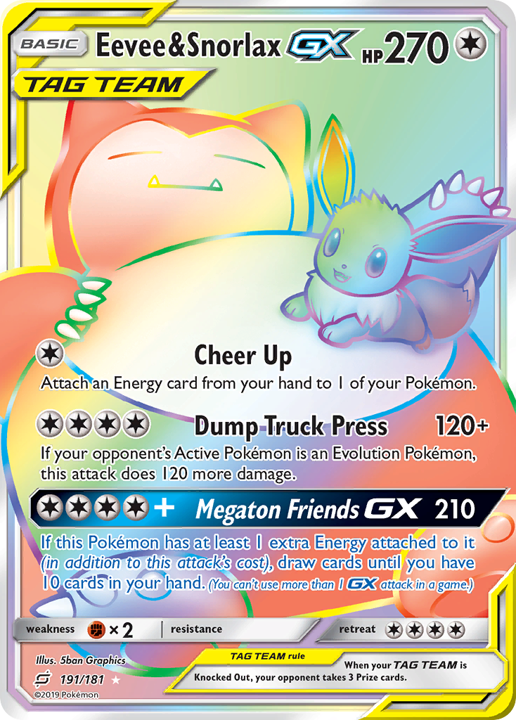Eevee & Snorlax GX (191/181) [Sun & Moon: Team Up] | Game Master's Emporium (The New GME)
