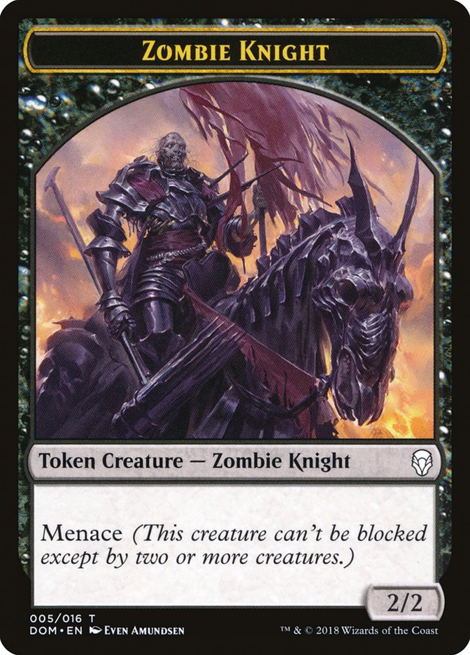 Zombie Knight Token [Dominaria Tokens] | Game Master's Emporium (The New GME)