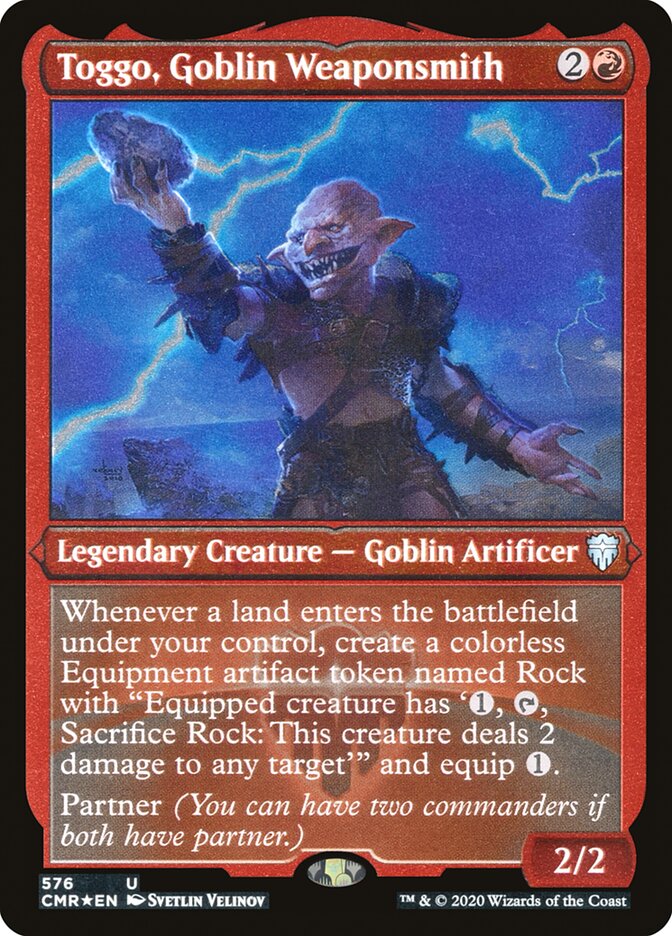 Toggo, Goblin Weaponsmith (Etched) [Commander Legends] | Game Master's Emporium (The New GME)