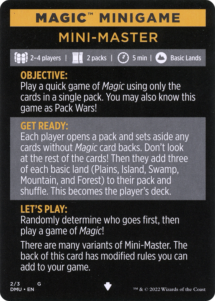 Mini-Master (Magic Minigame) [Commander Legends: Battle for Baldur's Gate Minigame] | Game Master's Emporium (The New GME)