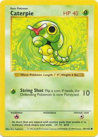 Caterpie (45/102) [Base Set Shadowless Unlimited] | Game Master's Emporium (The New GME)