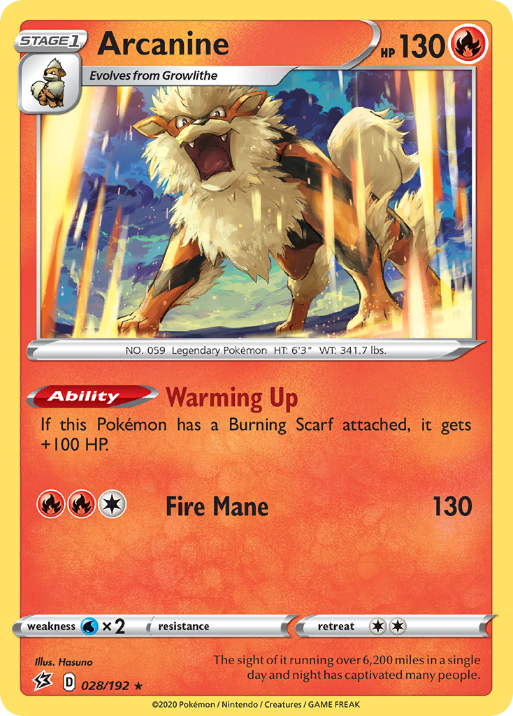 Arcanine (028/192) [Sword & Shield: Rebel Clash] | Game Master's Emporium (The New GME)