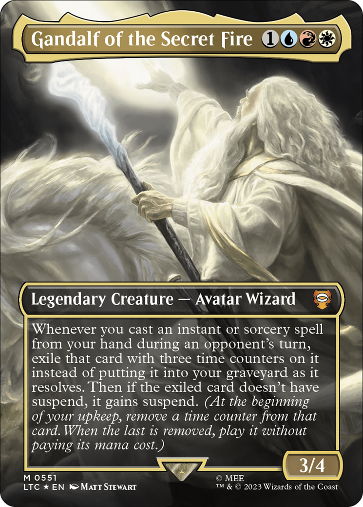 Gandalf of the Secret Fire (Borderless) (Surge Foil) [The Lord of the Rings: Tales of Middle-Earth Commander] | Game Master's Emporium (The New GME)