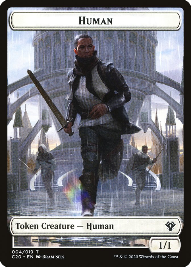 Human // Treasure Double-Sided Token [Commander 2020 Tokens] | Game Master's Emporium (The New GME)