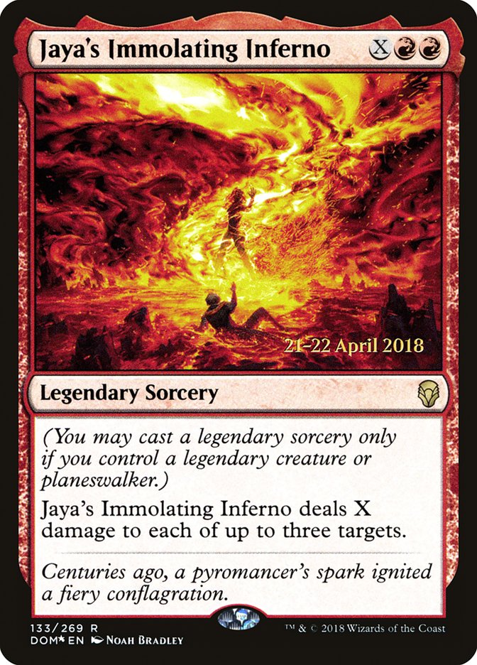 Jaya's Immolating Inferno [Dominaria Prerelease Promos] | Game Master's Emporium (The New GME)