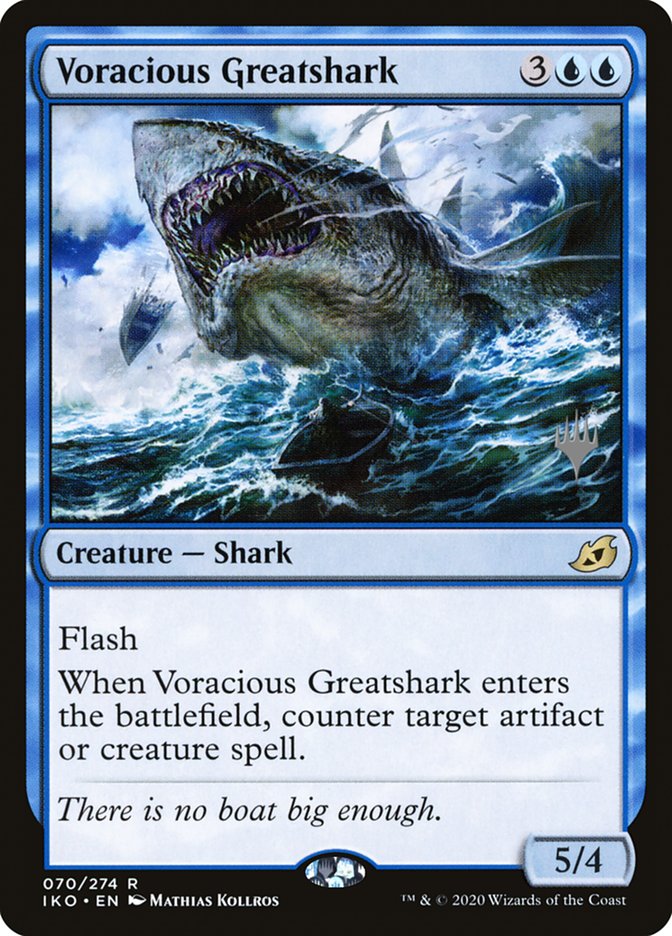 Voracious Greatshark (Promo Pack) [Ikoria: Lair of Behemoths Promos] | Game Master's Emporium (The New GME)