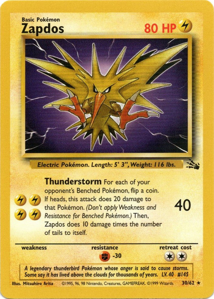 Zapdos (30/62) [Fossil Unlimited] | Game Master's Emporium (The New GME)