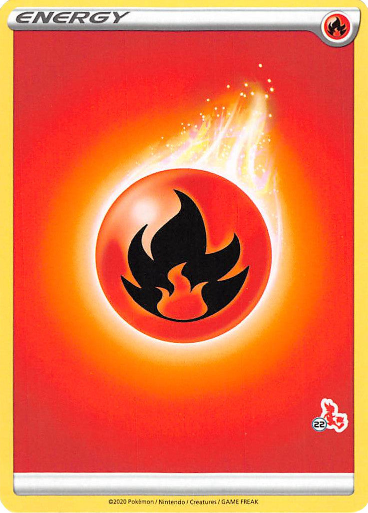 Fire Energy (Cinderace Stamp #22) [Battle Academy 2022] | Game Master's Emporium (The New GME)