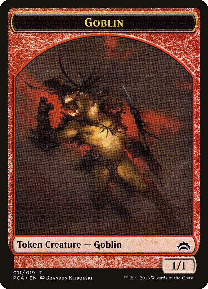 Saproling // Goblin Double-Sided Token [Planechase Anthology Tokens] | Game Master's Emporium (The New GME)