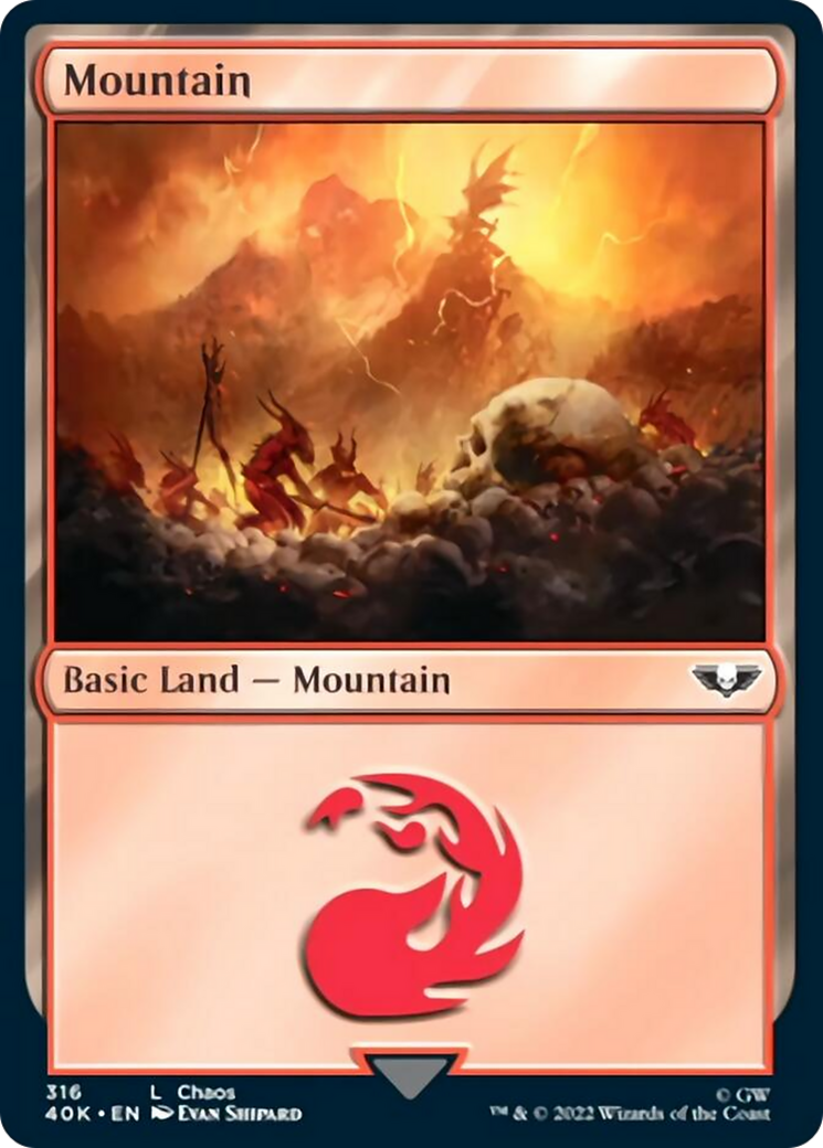 Mountain (316) (Surge Foil) [Warhammer 40,000] | Game Master's Emporium (The New GME)
