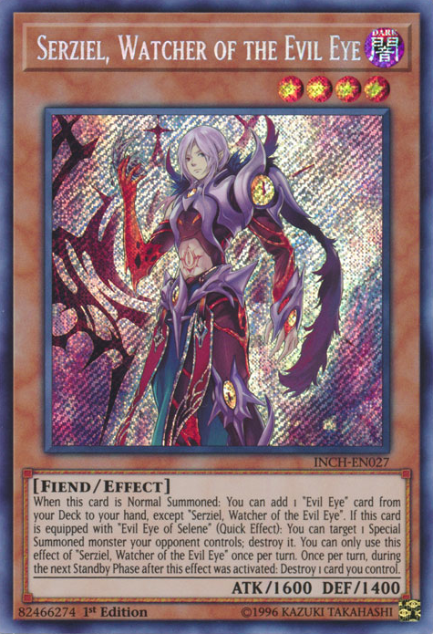 Serziel, Watcher of the Evil Eye [INCH-EN027] Secret Rare | Game Master's Emporium (The New GME)