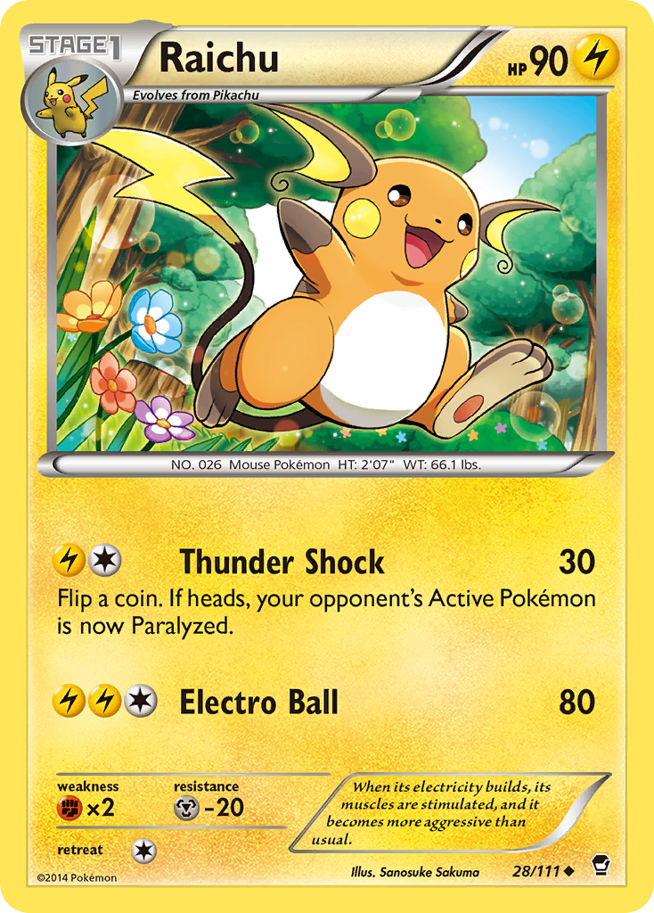 Raichu (28/111) [XY: Furious Fists] | Game Master's Emporium (The New GME)