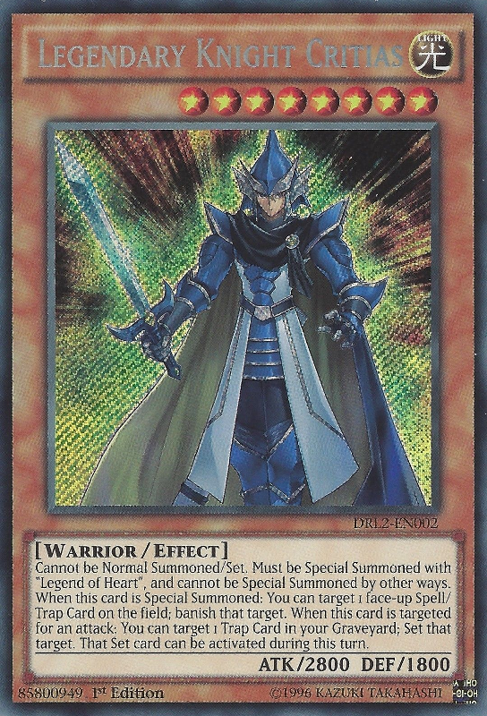 Legendary Knight Critias [DRL2-EN002] Secret Rare | Game Master's Emporium (The New GME)