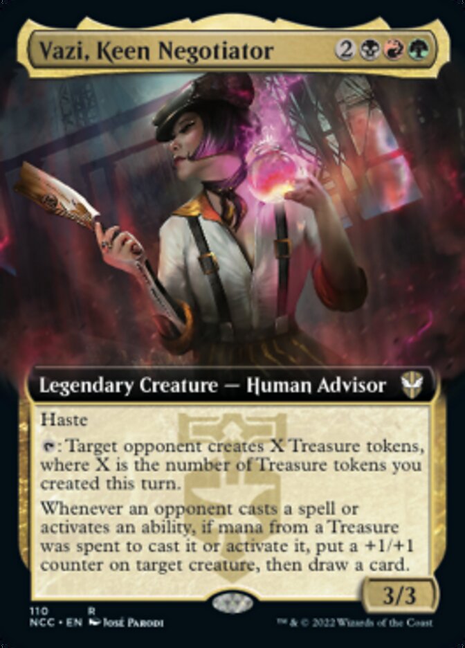 Vazi, Keen Negotiator (Extended Art) [Streets of New Capenna Commander] | Game Master's Emporium (The New GME)