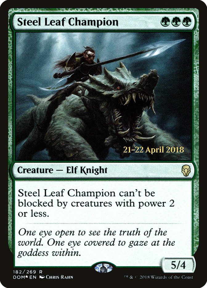 Steel Leaf Champion [Dominaria Prerelease Promos] | Game Master's Emporium (The New GME)