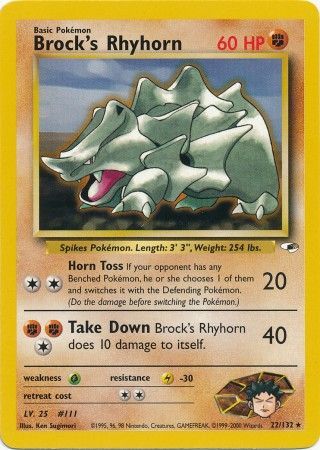 Brock's Rhyhorn (22/132) [Gym Heroes Unlimited] | Game Master's Emporium (The New GME)