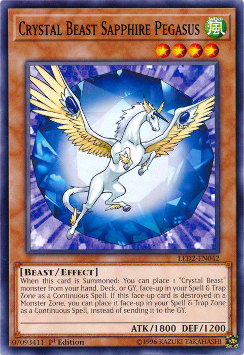 Crystal Beast Sapphire Pegasus [LED2-EN042] Common | Game Master's Emporium (The New GME)