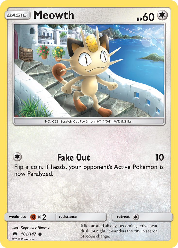 Meowth (101/147) [Sun & Moon: Burning Shadows] | Game Master's Emporium (The New GME)