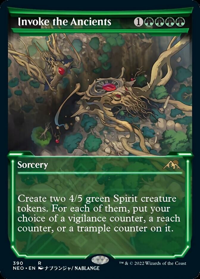 Invoke the Ancients (Showcase Soft Glow) [Kamigawa: Neon Dynasty] | Game Master's Emporium (The New GME)