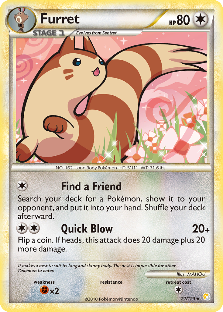 Furret (21/123) [HeartGold & SoulSilver: Base Set] | Game Master's Emporium (The New GME)