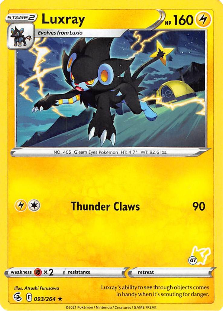 Luxray (093/264) (Pikachu Stamp #47) [Battle Academy 2022] | Game Master's Emporium (The New GME)