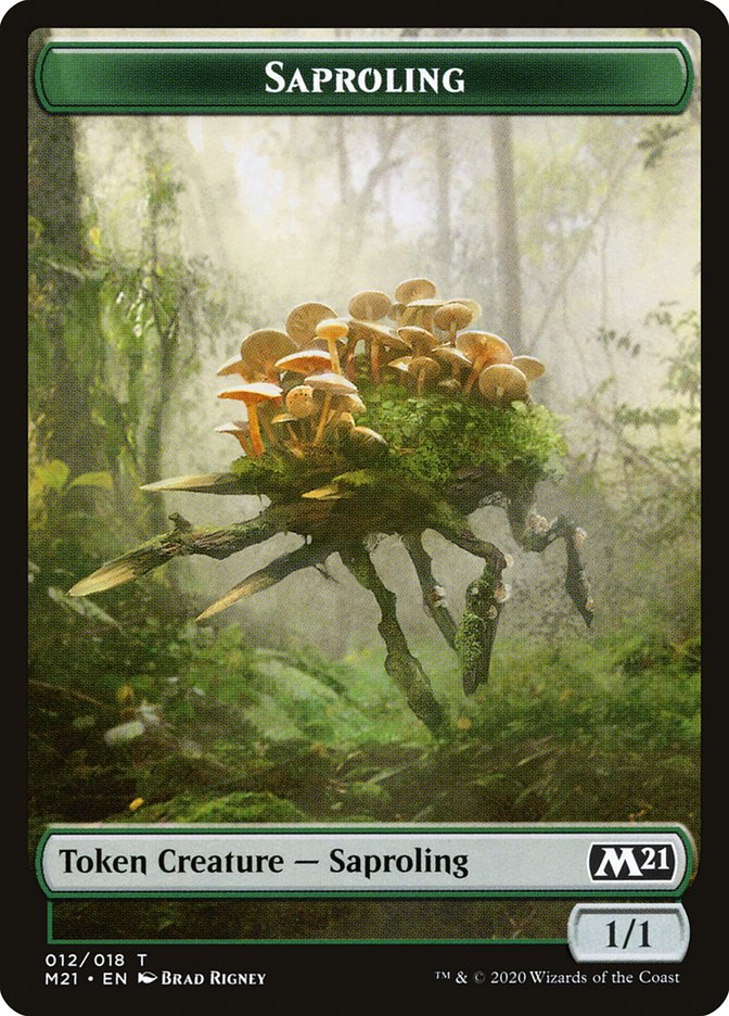 Dog // Saproling Double-Sided Token [Core Set 2021 Tokens] | Game Master's Emporium (The New GME)