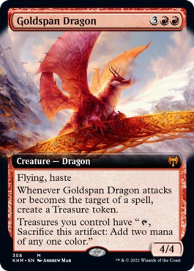 Goldspan Dragon (Extended Art) [Kaldheim] | Game Master's Emporium (The New GME)