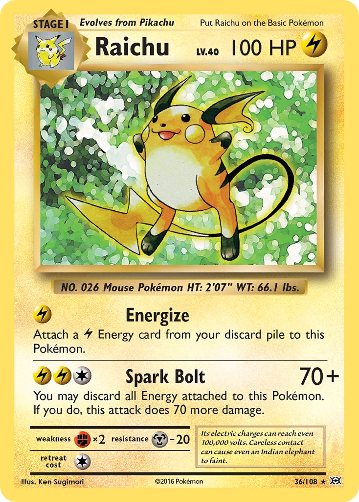 Raichu (36/108) (Theme Deck Exclusive) [XY: Evolutions] | Game Master's Emporium (The New GME)