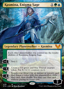 Kasmina, Enigma Sage (Borderless) [Strixhaven: School of Mages] | Game Master's Emporium (The New GME)