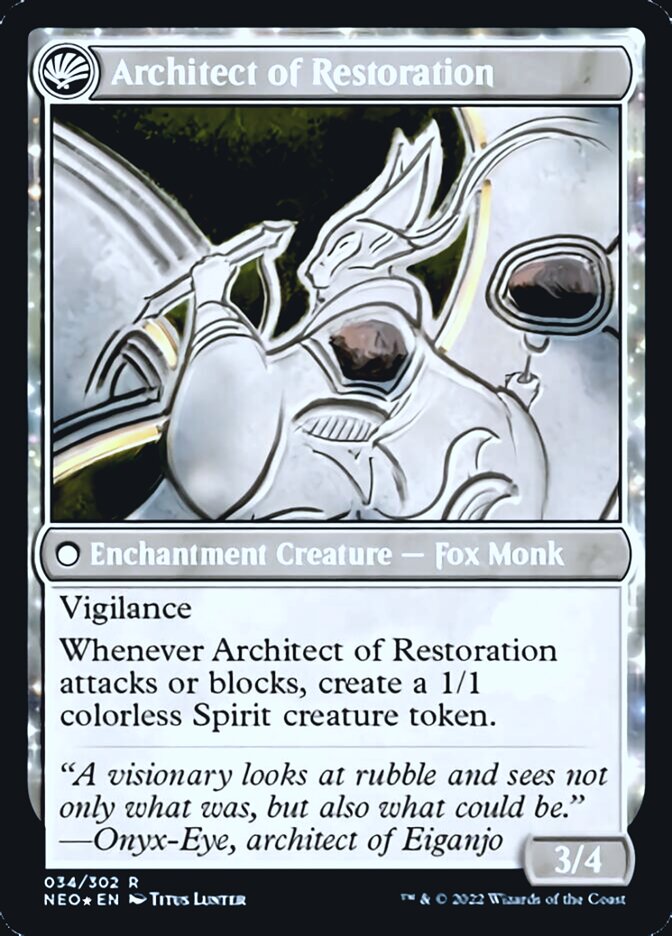 The Restoration of Eiganjo // Architect of Restoration [Kamigawa: Neon Dynasty Prerelease Promos] | Game Master's Emporium (The New GME)