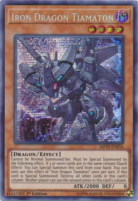 Iron Dragon Tiamaton [MP19-EN016] Prismatic Secret Rare | Game Master's Emporium (The New GME)