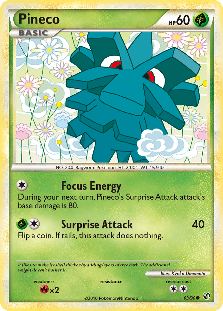 Pineco (63/90) [HeartGold & SoulSilver: Undaunted] | Game Master's Emporium (The New GME)