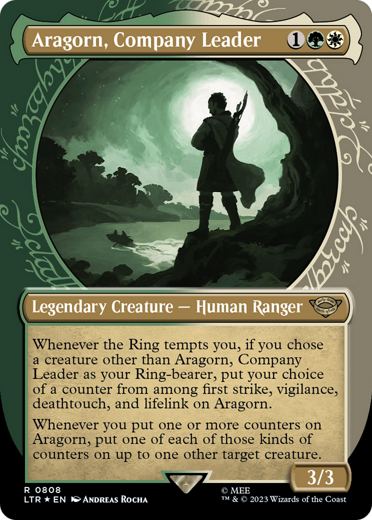 Aragorn, Company Leader (Showcase) (Surge Foil) [The Lord of the Rings: Tales of Middle-Earth] | Game Master's Emporium (The New GME)