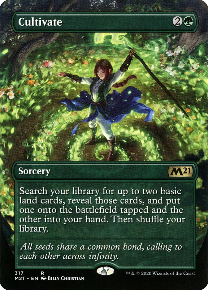 Cultivate (Borderless Alternate Art) [Core Set 2021] | Game Master's Emporium (The New GME)