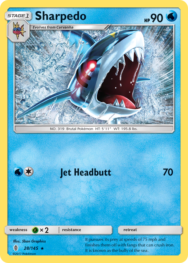 Sharpedo (28/145) [Sun & Moon: Guardians Rising] | Game Master's Emporium (The New GME)