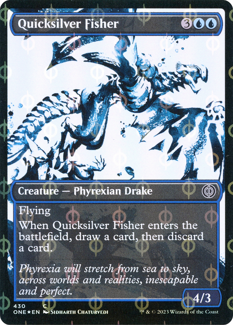 Quicksilver Fisher (Showcase Ichor Step-and-Compleat Foil) [Phyrexia: All Will Be One] | Game Master's Emporium (The New GME)